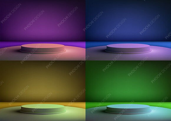 Download 3D Podium on Vibrant Colors Background - Vibrant colors Collection