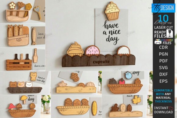 Download Fridge Magnets Laser Cut Bundle | CNC - Laser cut Collection