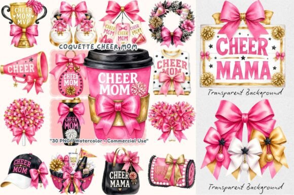 Download Aesthetic Coquette Cheer Mom Watercolor - Aesthetic Collection