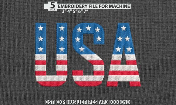 Download USA Embroidery Pattern DST PES Design - Premium Bundle