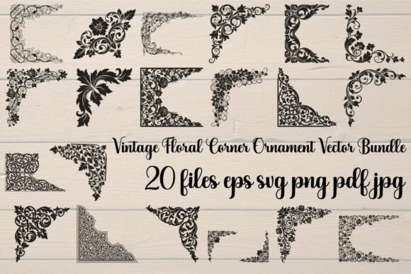 Download Vintage Floral Corner Ornament Vector - Vector Collection