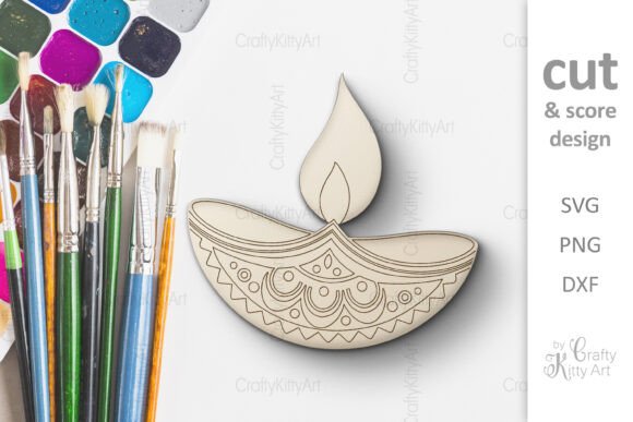 Download Diwali Candles Laser Cut Coloring Crafts - Laser cut Collection