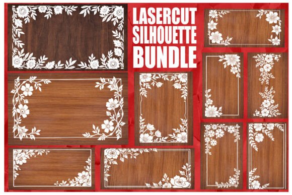 Download Laser Cut Floral Frame Silhouette Bundle - Laser cut Collection