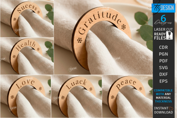 Download Round Napkin Rings Laser Cut Kit | CNC - Laser cut Collection