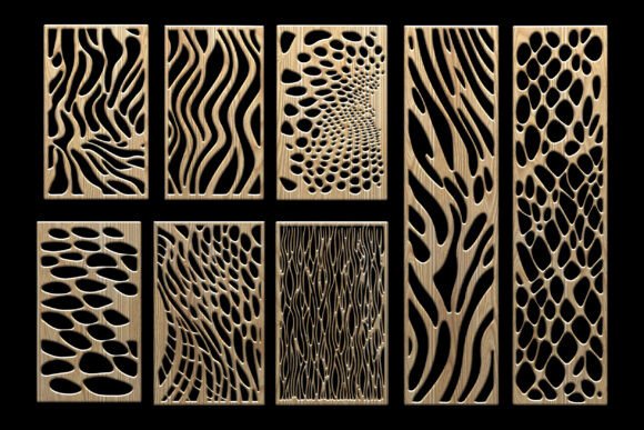 Download Modern Organic Laser Cut Panel Set - Laser cut Collection