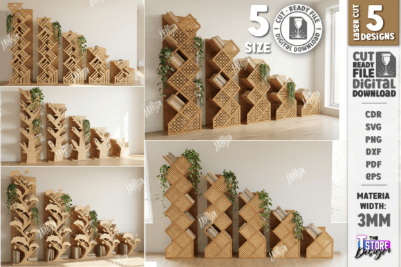 Download Tree Bookshelf Laser Cut Bundle | CNC - Laser cut Collection