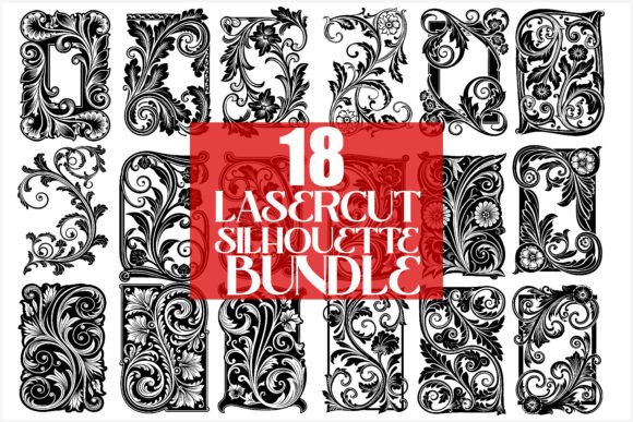 Download Elegant Laser Cut Floral Frames Bundle - Laser cut Collection