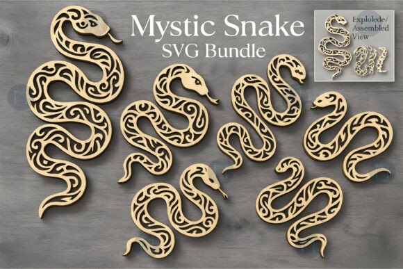 Download Mystic Snake Laser Cut SVG Bundle - Laser cut Collection