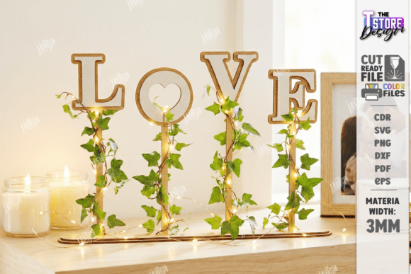 Download Love Table Decor Stand Laser Cut Kit SVG - Laser cut Collection