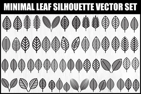 Download Minimal Leaf Silhouette Vector Set - Vector Collection