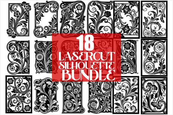 Download Elegant Laser Cut Floral Frames Bundle - Laser cut Collection