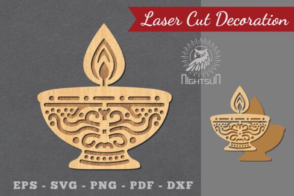 Download Diwali Lamp Laser Cut Decoration 1 - Laser cut Collection