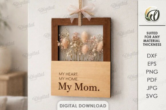 Download Mother's Day Floral Decor Laser Cut - Laser cut Collection