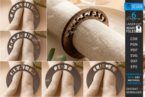 Download Round Napkin Rings Laser Cut Kit | CNC - Laser cut Collection