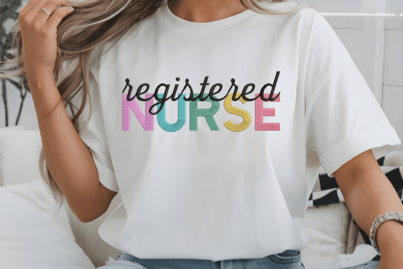 Download Pastel Block Letters Registered Nurse - Premium Bundle