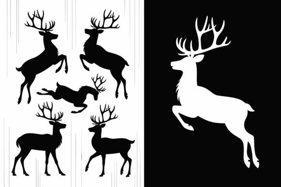 Download Christmas Reindeer Silhouette Vectors - Vector Collection