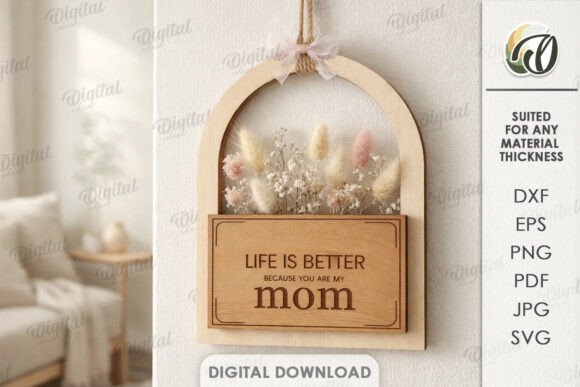 Download Mother's Day Floral Decor Laser Cut - Laser cut Collection