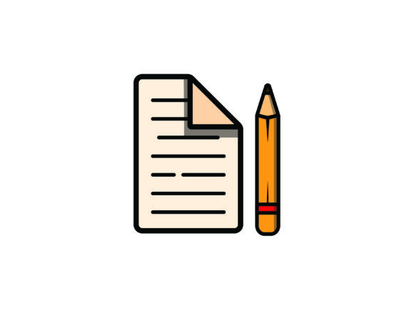 Download Pencil and Paper Stationery Vector Icon - Vector Collection