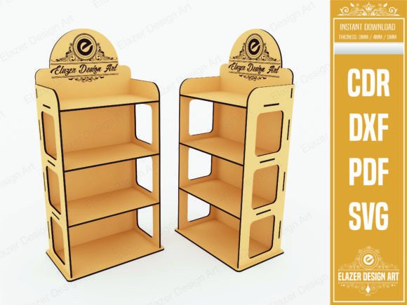 Download Laser Cut 4 Shelf Display Stand Svg File - Laser cut Collection