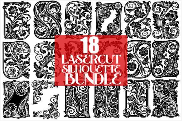 Download Elegant Laser Cut Floral Frames Bundle - Laser cut Collection