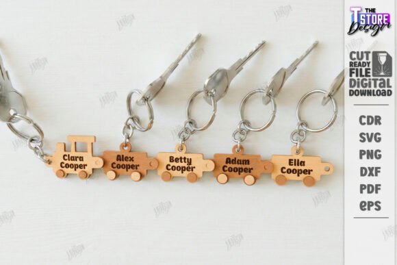 Download Family Name Keychains Laser Cut Kit |CNC - Laser cut Collection