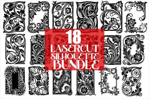 Download Elegant Laser Cut Floral Frames Bundle - Laser cut Collection