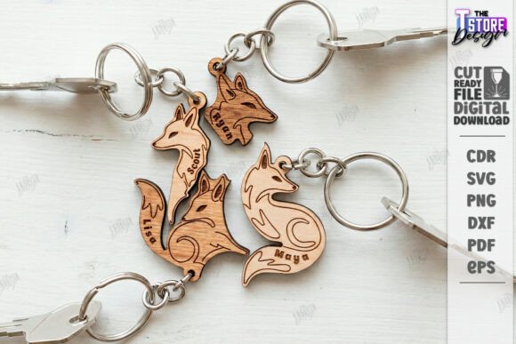 Download Family Name Keychains Laser Cut Kit |CNC - Laser cut Collection