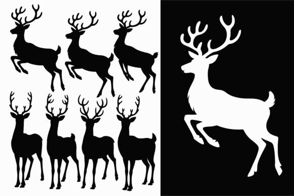 Download Christmas Reindeer Silhouette Vectors - Vector Collection