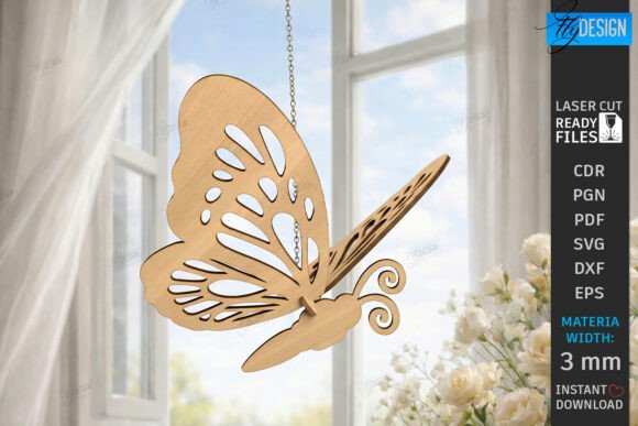 Download 3D Butterfly Hanging Ornament Laser Cut - Laser cut Collection