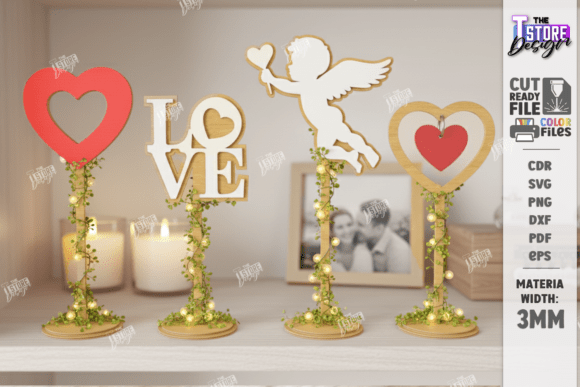 Download Love Table Decor Stand Laser Cut Kit SVG - Laser cut Collection
